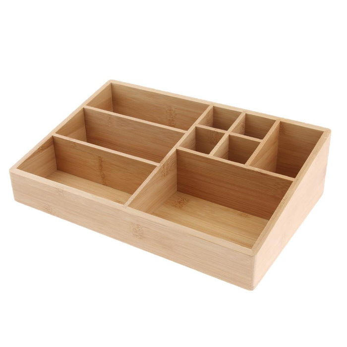 Crofta Wood Makeup Storage Organizer Cosmetic Storage Box For Neat Countertop 02