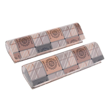 Crofta 2 Pieces Eyeglass Box Glasses Case Protector Storage Container Brown Grid