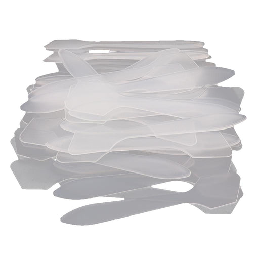 Crofta 100Pcs White Plastic Disposable Cosmetic Spatulas Spoons for Mixing&Sampling