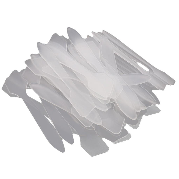 Crofta 100Pcs White Plastic Disposable Cosmetic Spatulas Spoons for Mixing&Sampling