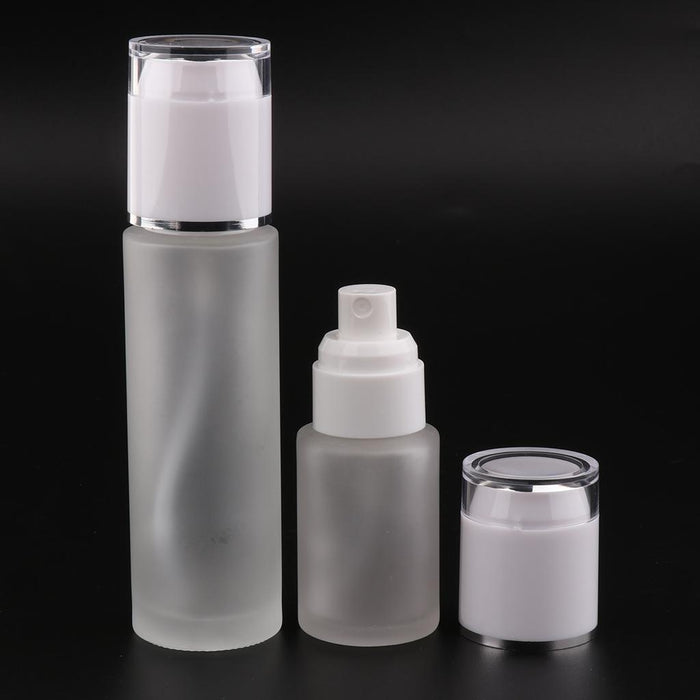 2 Pieces Glass spray Bottles Refillable Cosmetic Container 30ml/80ml White