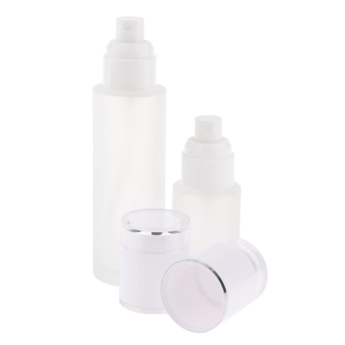 2 Pieces Glass spray Bottles Refillable Cosmetic Container 30ml/80ml White