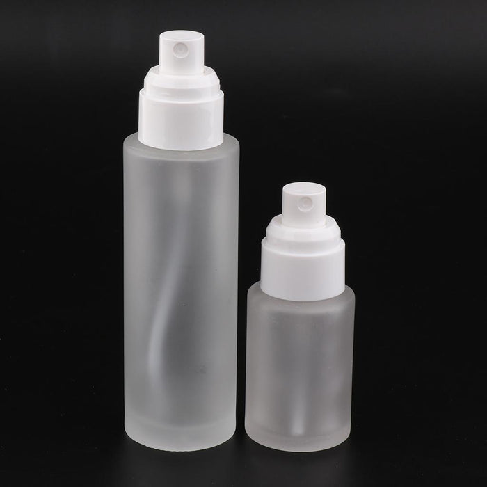 2 Pieces Glass spray Bottles Refillable Cosmetic Container 30ml/80ml White