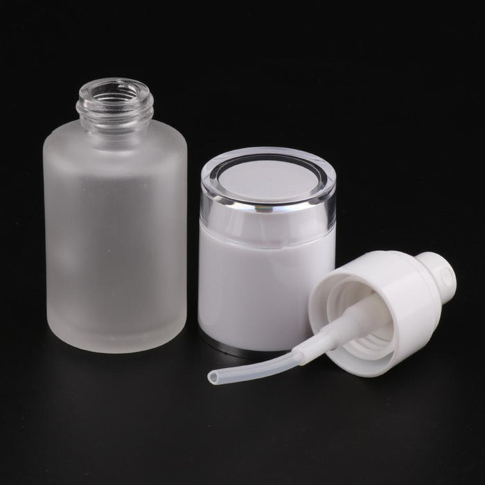 2 Pieces Glass spray Bottles Refillable Cosmetic Container 30ml/80ml White