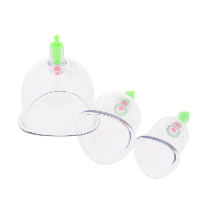 3 Cups Chinese Vacuum Massage Cupping Set, Anti Cellulite Cupping Massage Back Pain Ease