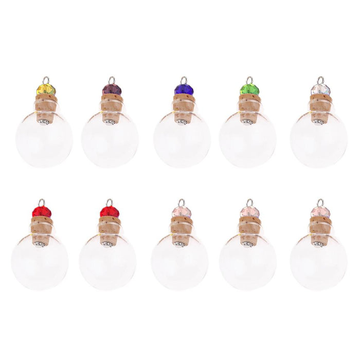 10 Pieces 4ml Mini Empty Glass Wishing Bottles Perfume Jars with Screw Cork Stopper for DIY Necklace Pendant Arts & Crafts Projects Party Favors