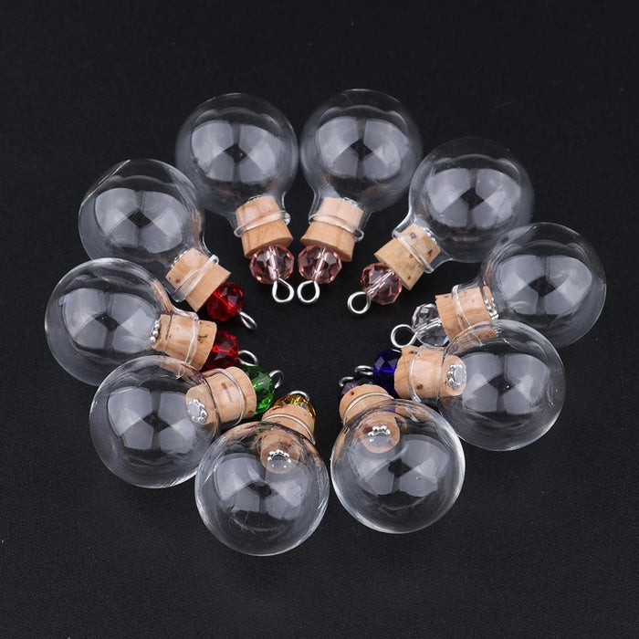 10 Pieces 4ml Mini Empty Glass Wishing Bottles Perfume Jars with Screw Cork Stopper for DIY Necklace Pendant Arts & Crafts Projects Party Favors