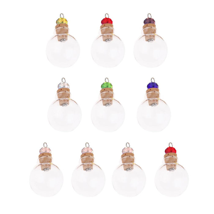 10 Pieces 4ml Mini Empty Glass Wishing Bottles Perfume Jars with Screw Cork Stopper for DIY Necklace Pendant Arts & Crafts Projects Party Favors