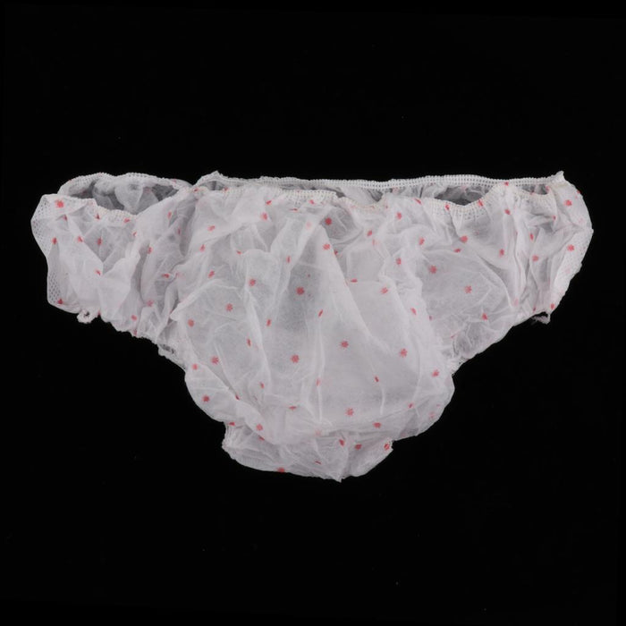 30 Pieces Non Woven Disposable Underwear Travel Panties for Women Men Pink