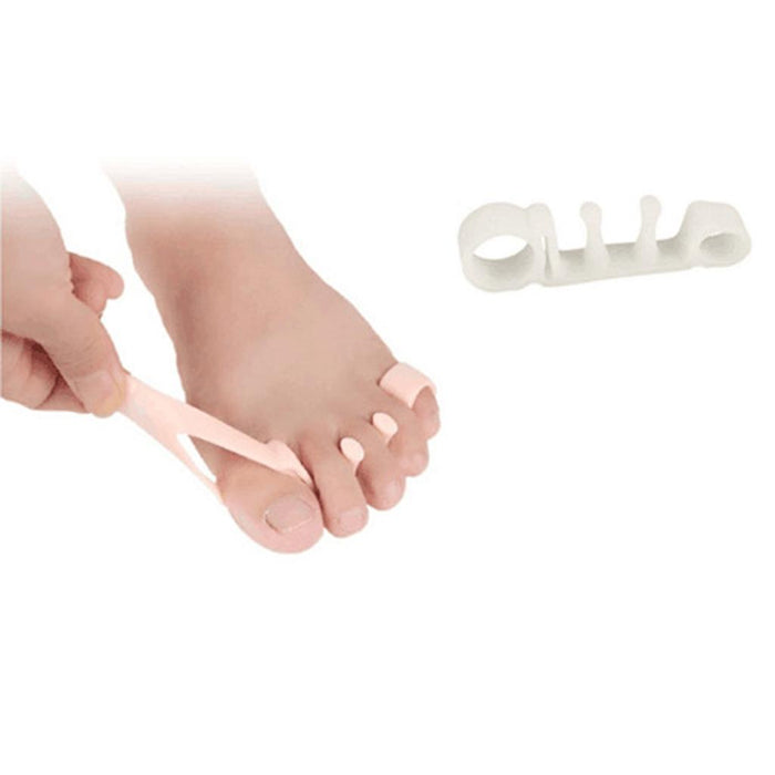 Crofta 2 Pair Elastic Silicone Gel Toe Hallux Valgus Separators Straighteners White