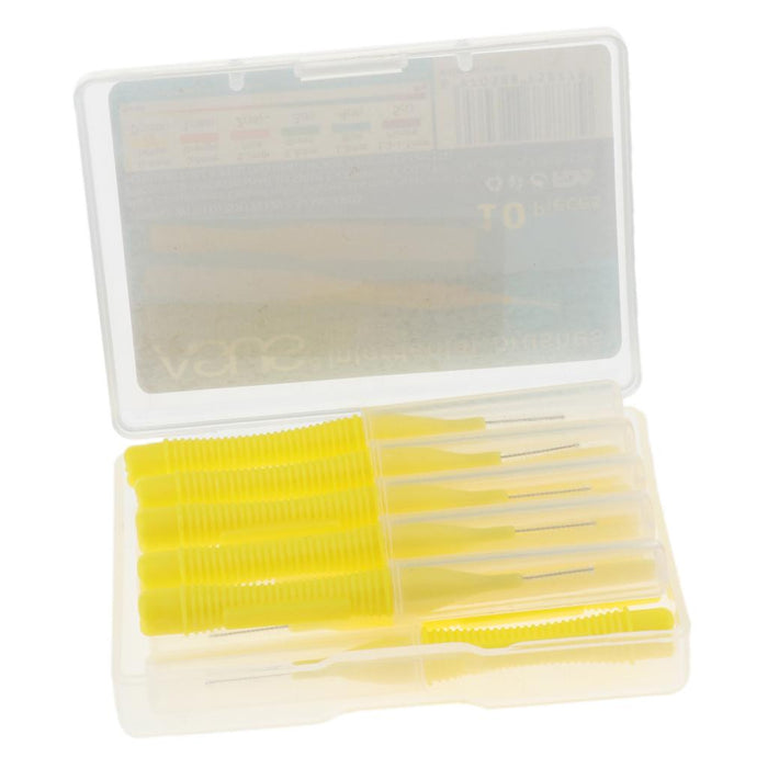 Crofta 10 Pieces Interdental Brush Toothpick Floss Teeth Cleaner Oral Care Yellow