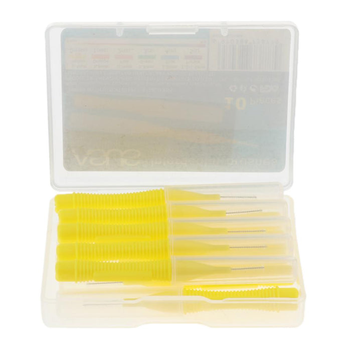 Crofta 10 Pieces Interdental Brush Toothpick Floss Teeth Cleaner Oral Care Yellow