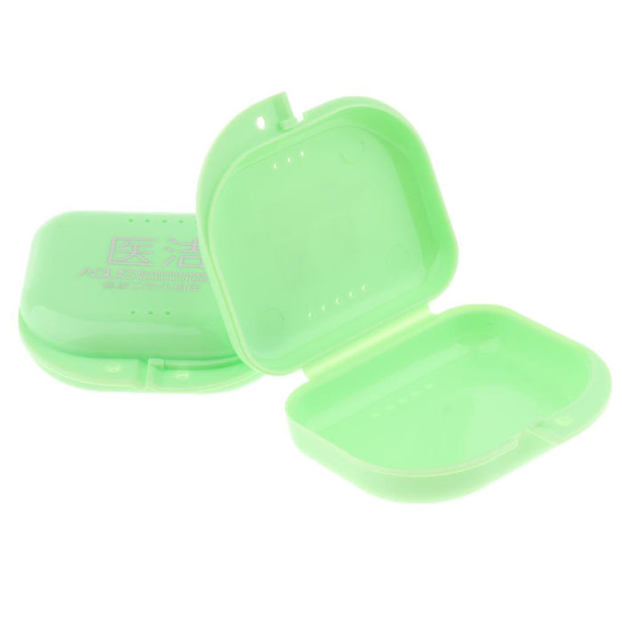 Crofta 2 Denture Storage Container Mouth Guard Case Orthodontic Retainer Box Green