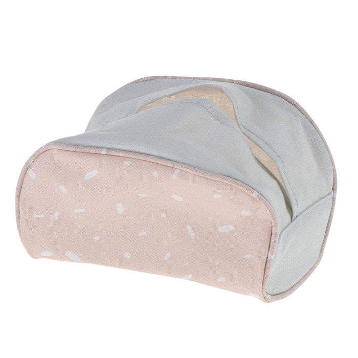 Crofta Travel Canvas Tissue Box Napkins Storage Holder for Home Car Apricot Pink