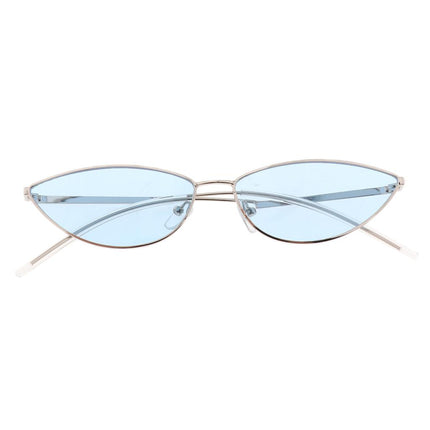 Crofta Vintage Cat Eye Sunglasses Gothic Triangle Narrow Glasses Golden-Blue