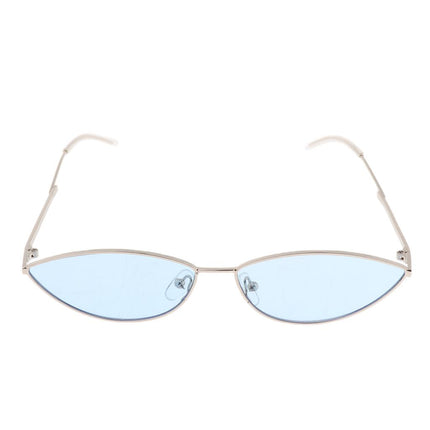 Crofta Vintage Cat Eye Sunglasses Gothic Triangle Narrow Glasses Golden-Blue