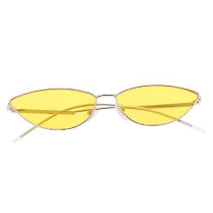 Crofta Vintage Cat Eye Sunglasses Gothic Triangle Narrow Glasses Golden-Yellow