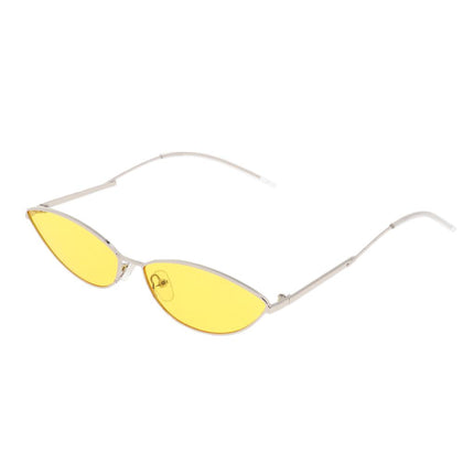 Crofta Vintage Cat Eye Sunglasses Gothic Triangle Narrow Glasses Golden-Yellow