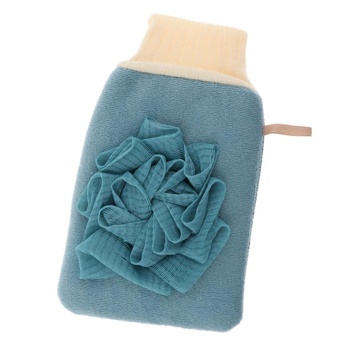 Crofta Women Men Exfoliating Bath Glove Shower Skin Care Scrubber Mitt Blue