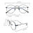 Crofta Women Girls Fashion Stainless Steel Glasses Eyewears Frame Black