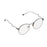 Crofta Women Girls Fashion Stainless Steel Glasses Eyewears Frame Black