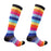 Crofta 1 Pair of Running Sports Leg Support Sleeves Compression Socks M S Rainbow