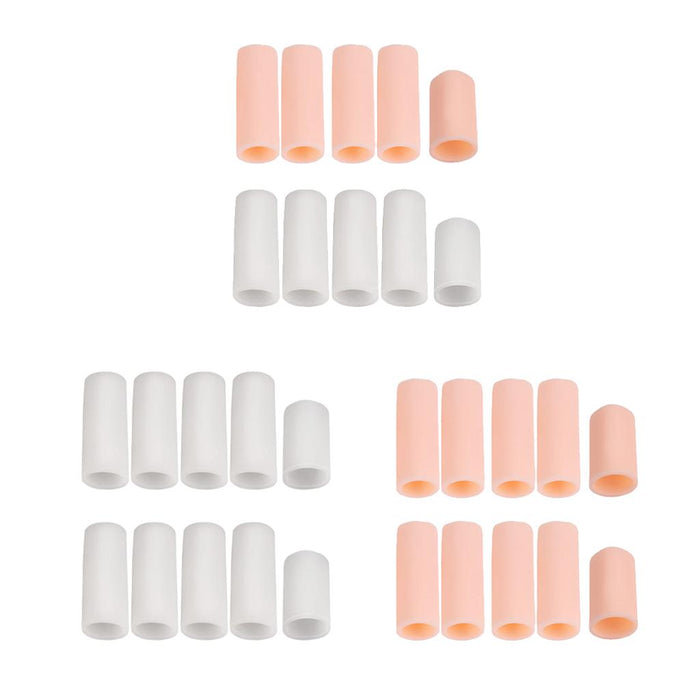 Crofta 10pcs Silicone Gel Toe Finger Caps Covers Sleeves Tubes Skin Color