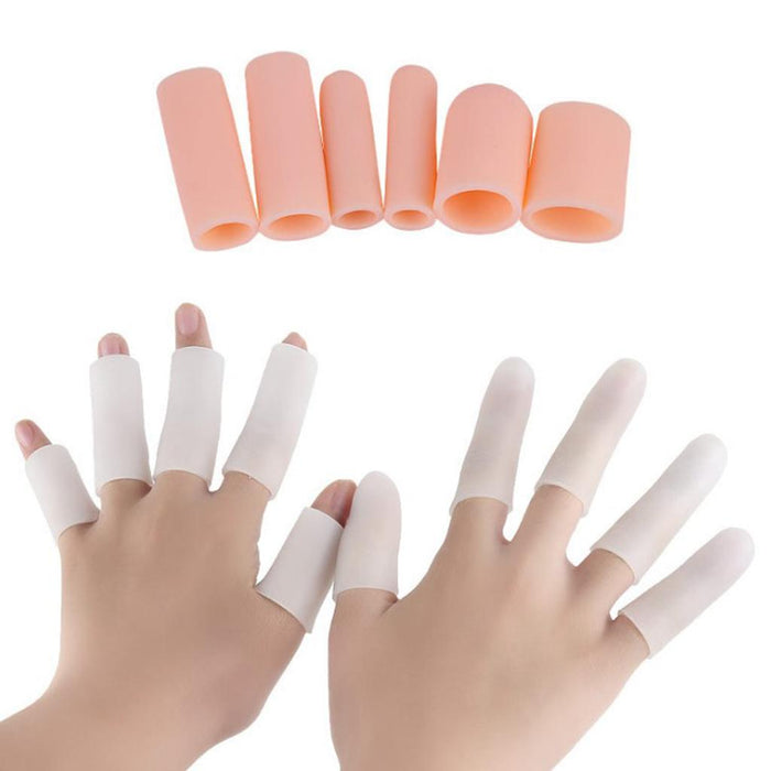 Crofta 10pcs Silicone Gel Toe Finger Caps Covers Sleeves Tubes Skin Color