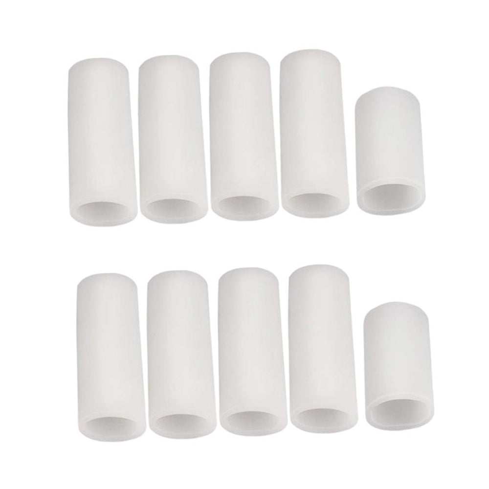 Crofta 10pcs Silicone Gel Toe Finger Caps Covers Sleeves Tubes Skin Color