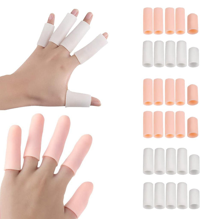 Crofta 10pcs Silicone Gel Toe Finger Caps Covers Sleeves Tubes Skin Color