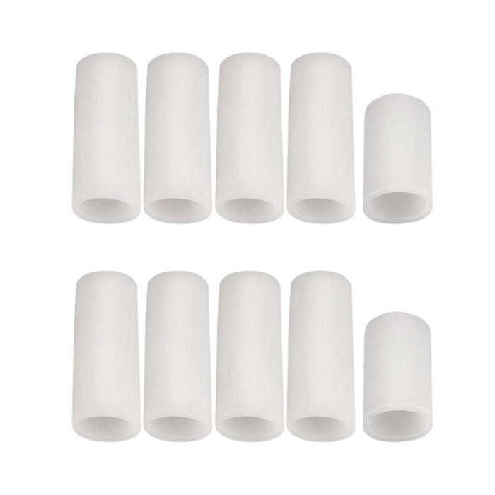 Crofta 10pcs Silicone Gel Toe Finger Caps Covers Sleeves Tubes Skin Color