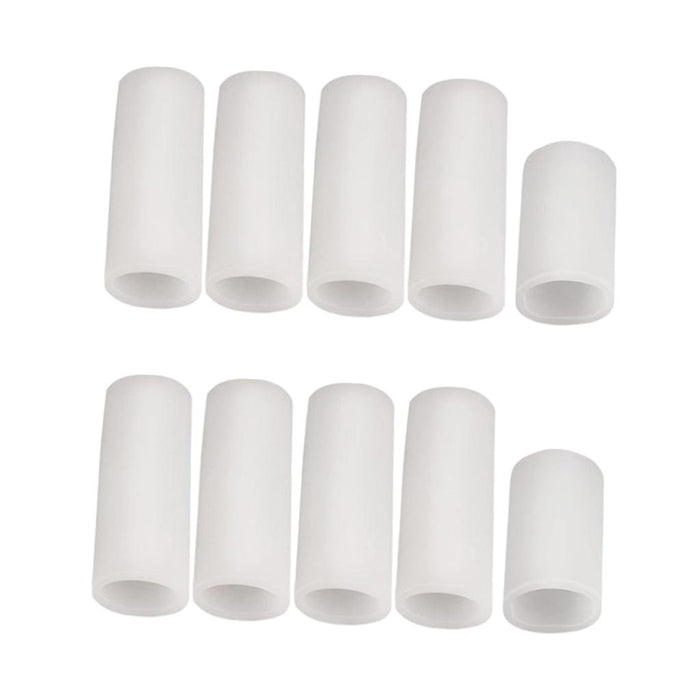 Crofta 10pcs Silicone Gel Toe Finger Caps Covers Sleeves Tubes Skin Color