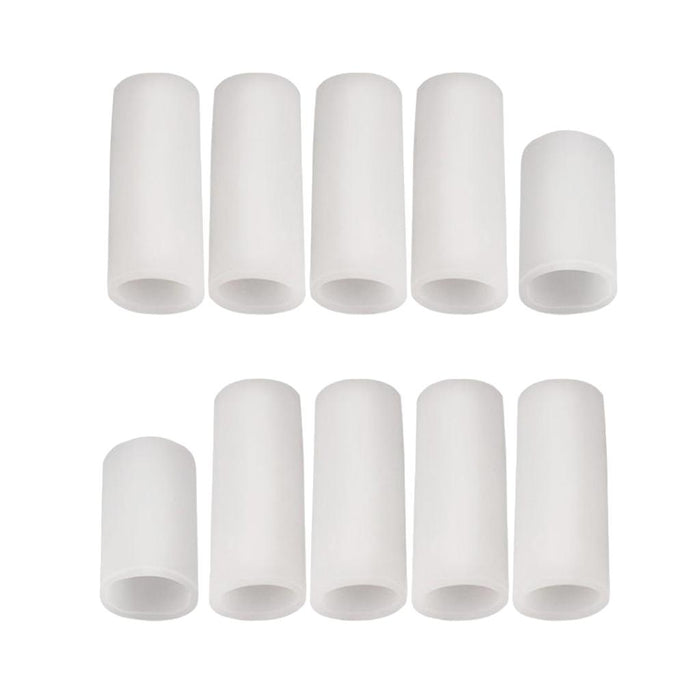 Crofta 10pcs Silicone Gel Toe Finger Caps Covers Sleeves Tubes Skin Color