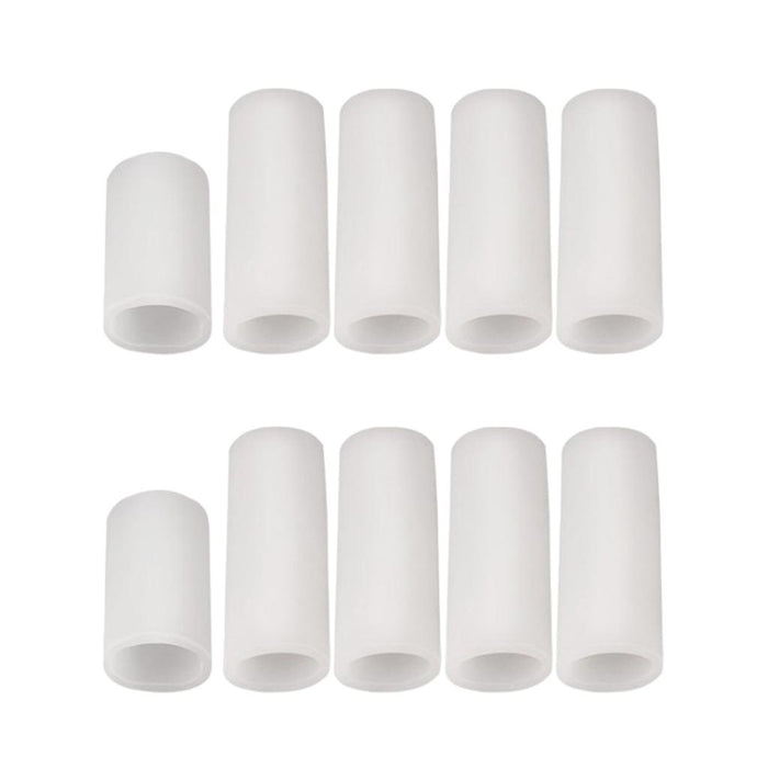 Crofta 10pcs Silicone Gel Toe Finger Caps Covers Sleeves Tubes Skin Color