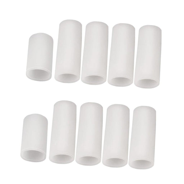 Crofta 10pcs Silicone Gel Toe Finger Caps Covers Sleeves Tubes Skin Color