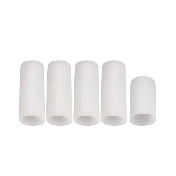 Crofta 10pcs Silicone Gel Toe Finger Caps Covers Sleeves Tubes White and Skin Color