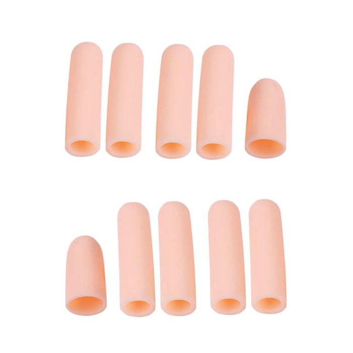 Crofta 10Pcs Thumb Protectors Splint Gel Finger Sleeves Caps Cover Tube Skin