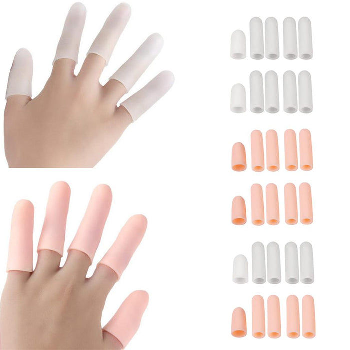 Crofta 10Pcs Thumb Protectors Splint Gel Finger Sleeves Caps Cover Tube Skin