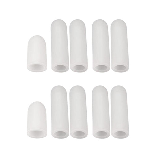 Crofta 10Pcs Thumb Protectors Splint Gel Finger Sleeves Caps Cover Tube White