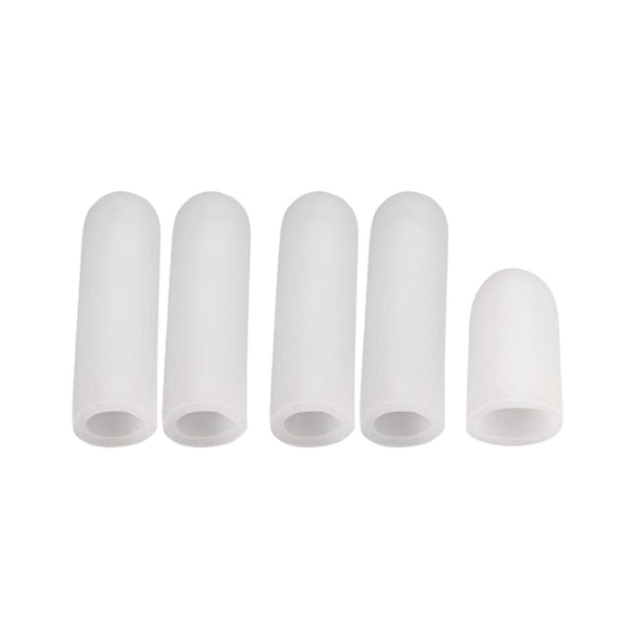 Crofta 10Pcs Thumb Protectors Splint Gel Finger Sleeves Caps Cover Tube Skin+White