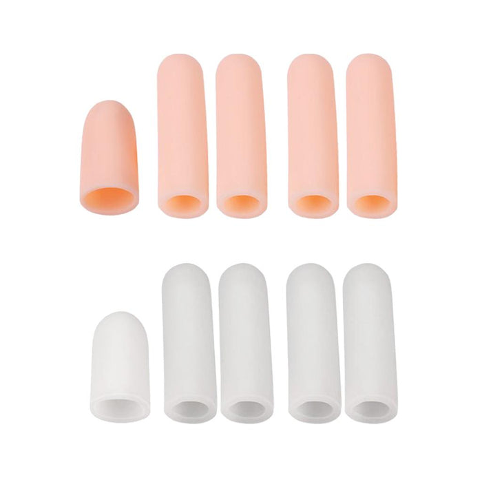 Crofta 10Pcs Thumb Protectors Splint Gel Finger Sleeves Caps Cover Tube Skin+White