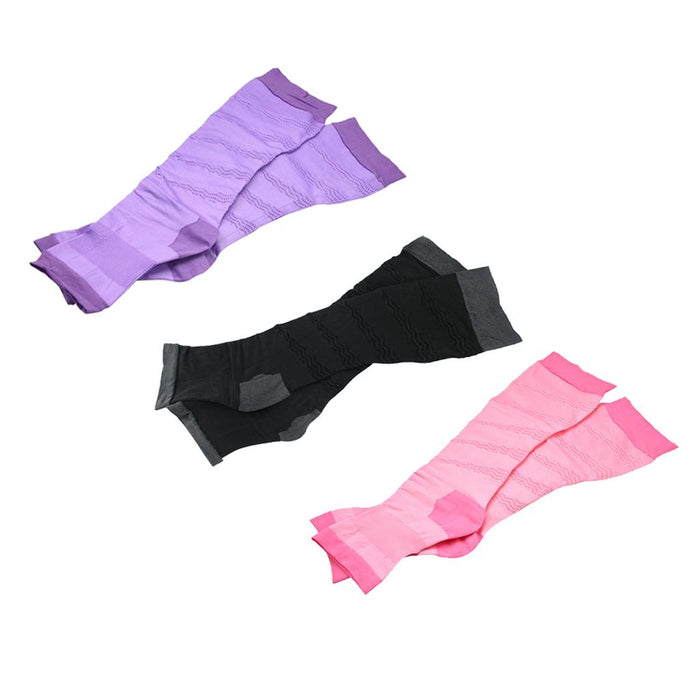 Crofta 1 Pair Women Open Toe Compression Socks Sleeves For Sports Running Purple