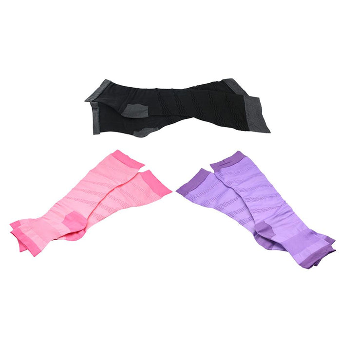 Crofta 1 Pair Women Open Toe Compression Socks Sleeves For Sports Running Purple