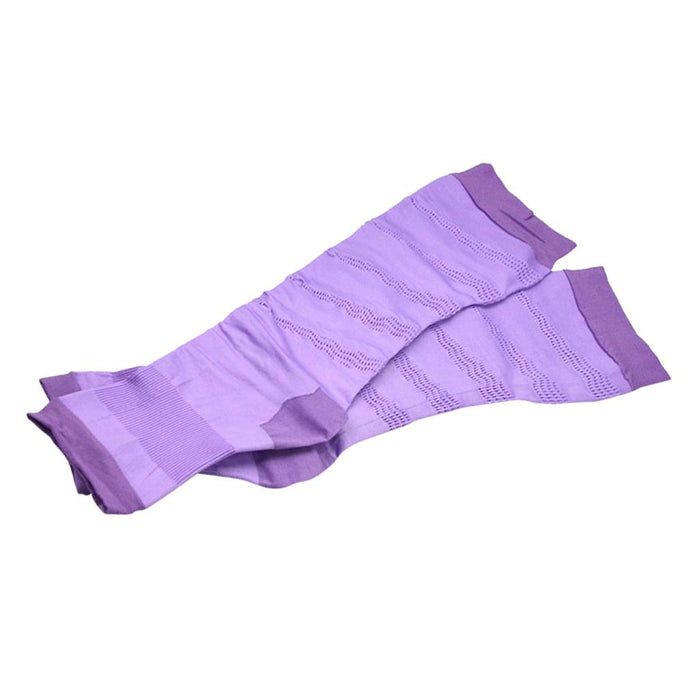 Crofta 1 Pair Women Open Toe Compression Socks Sleeves For Sports Running Purple