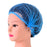 Crofta 100 Disposable Non Woven Hair Net Cap Hairnet Dust Proof Head Cover Hat Blue