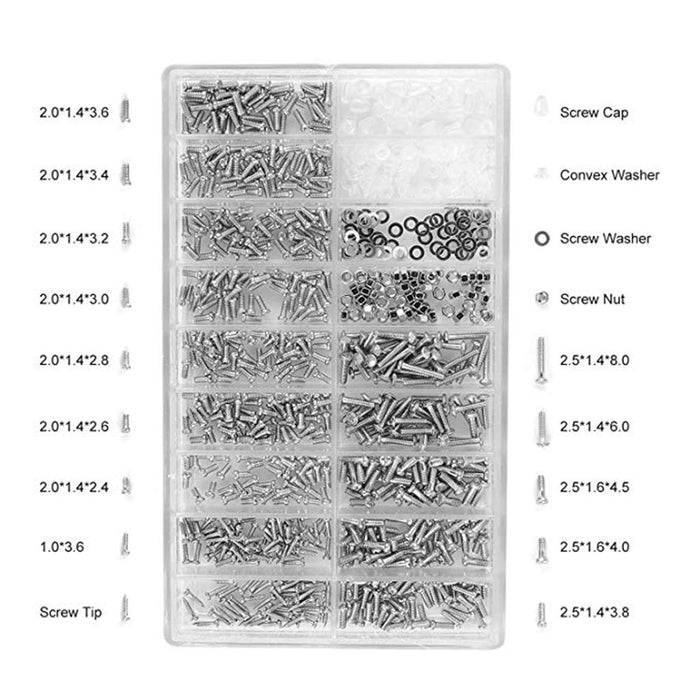 1 Box Eyeglass Sun Glasses Screw Nut Nose Pad Screwdriver Repair Tool Assorted Kit