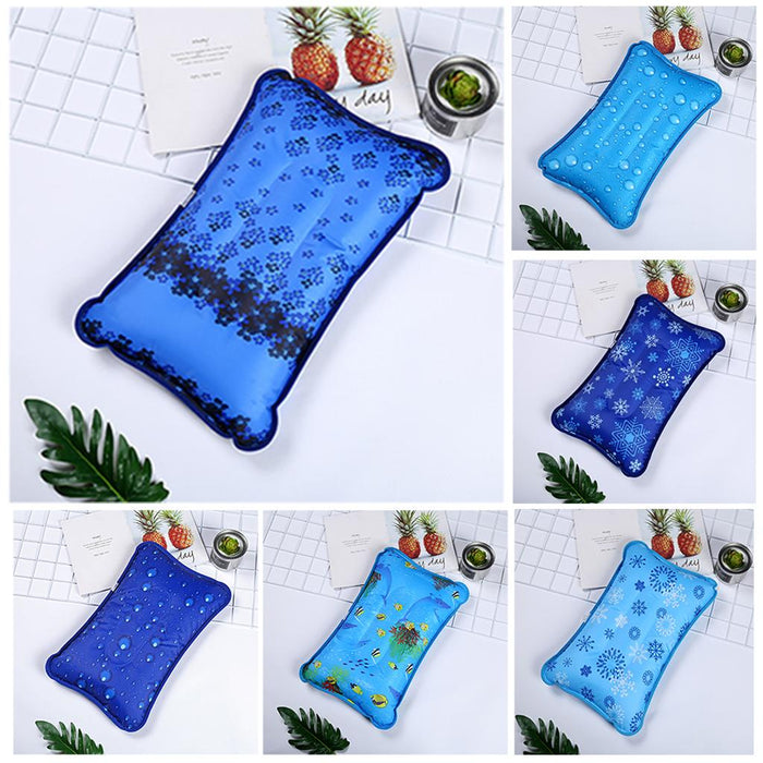 Crofta Ice Water Pillow Summer Cooling Cushion Mat for Home Car Office Dark Blue