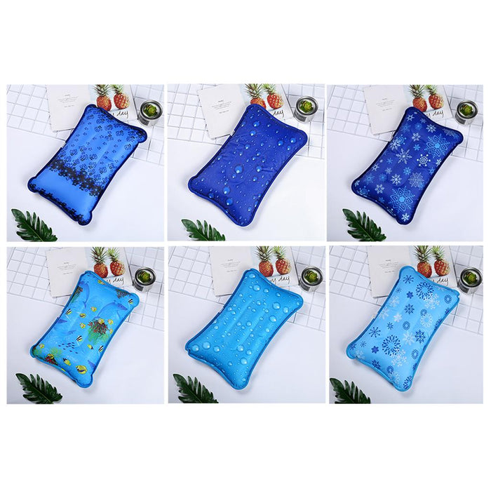 Crofta Ice Water Pillow Summer Cooling Cushion Mat for Home Car Office Dark Blue