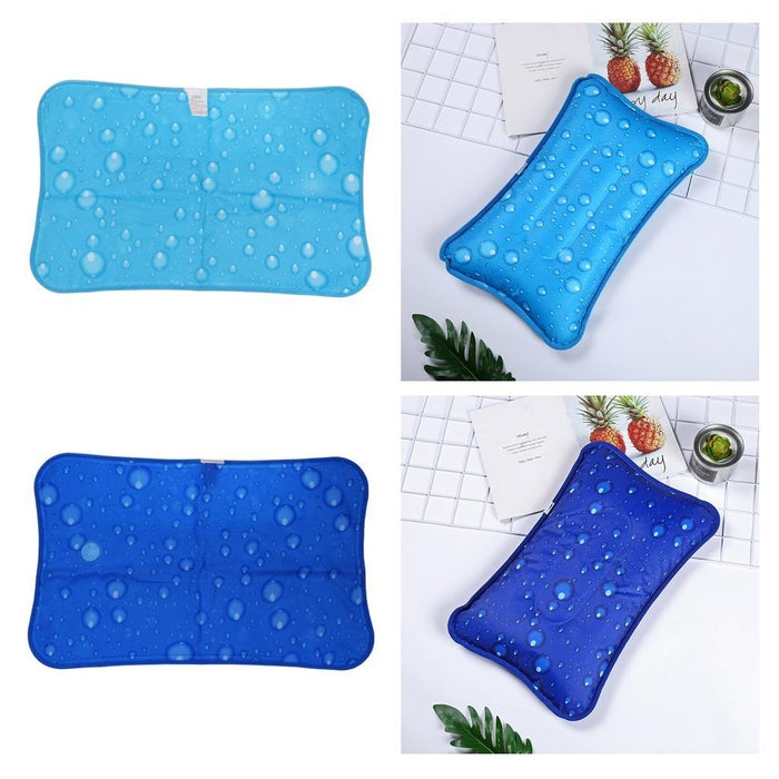 Crofta Ice Water Pillow Summer Cool Cushion for Home Car Office Travel Dark Blue