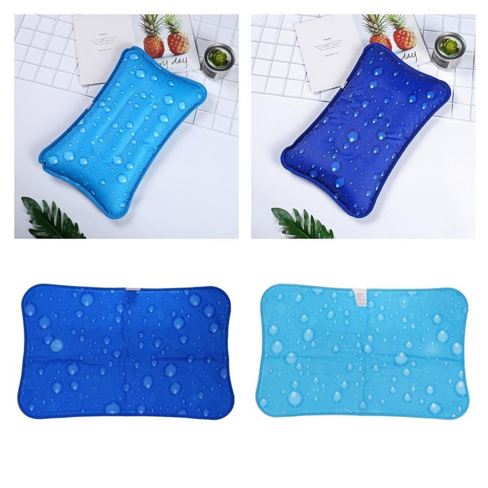 Crofta Ice Water Pillow Summer Cool Cushion for Home Car Office Travel Dark Blue